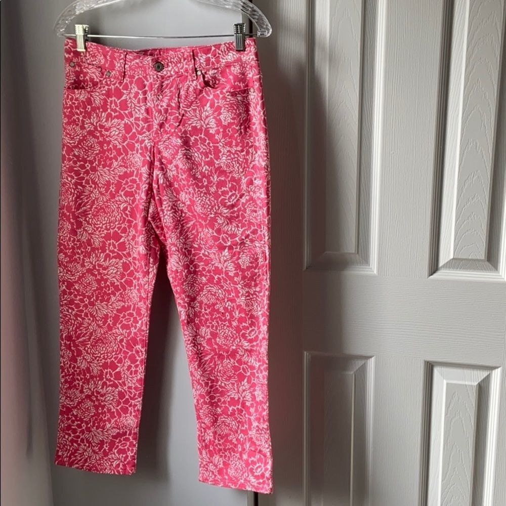 Talbots Pink Floral Ankle Jeans